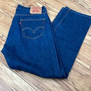 Levi's Men's 501XX Straight Leg Button Fly Dark Wash Denim Jeans